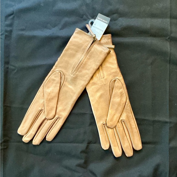 Worthington gold color Leather Gloves size L - Picture 4 of 5